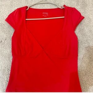 Pacsun Women's Red v neck tee shirt